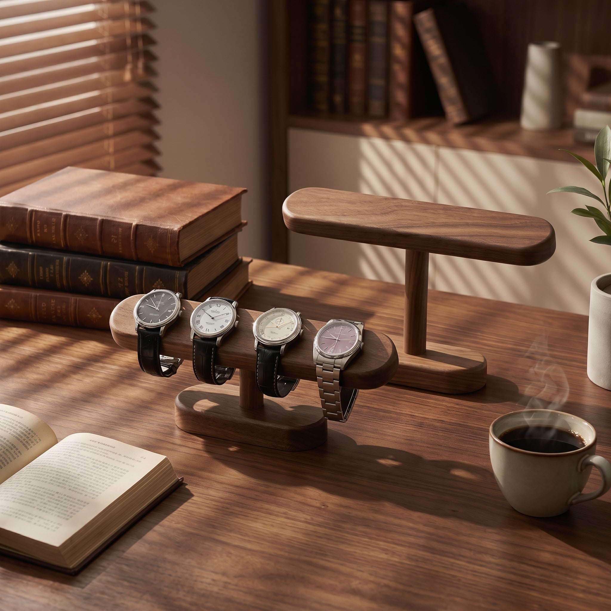 Premium Walnut Wood Watch Stand