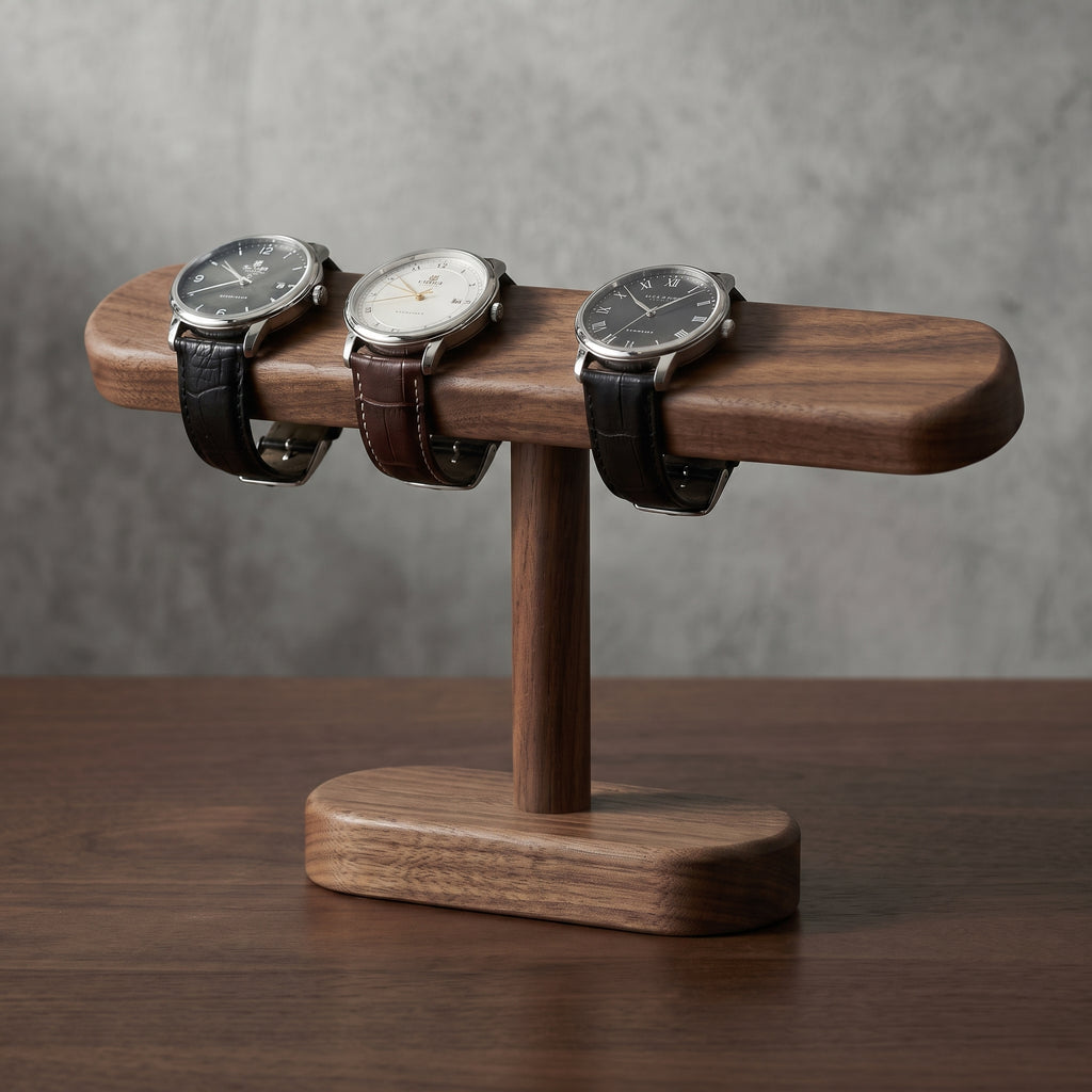 Premium Walnut Wood Watch Stand