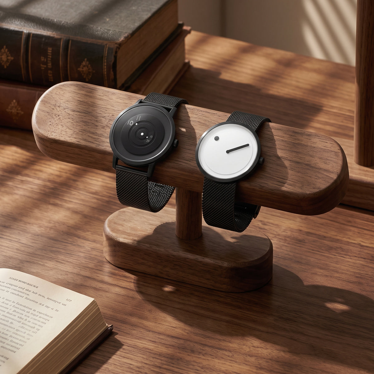 Premium Walnut Wood Watch Stand